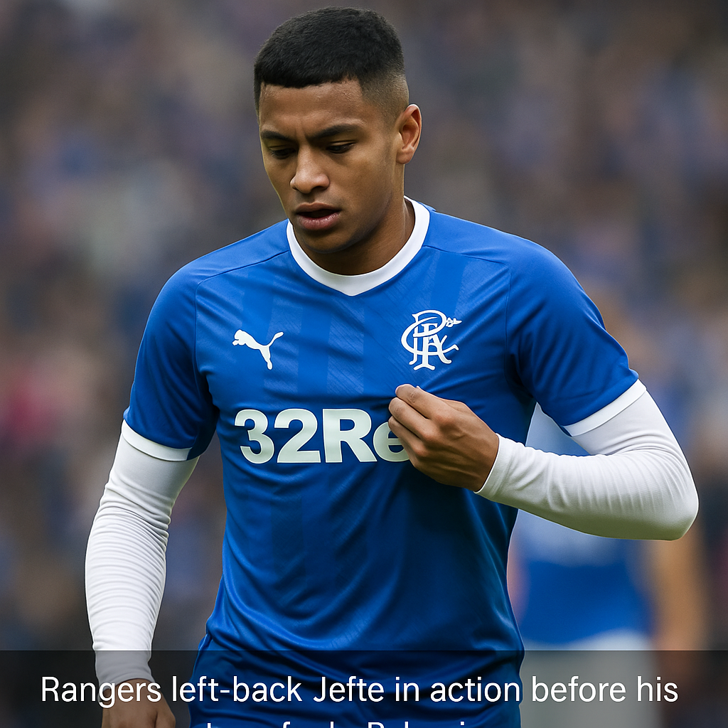 Rangers left-back Jefte in action before his transfer to Palmeiras
