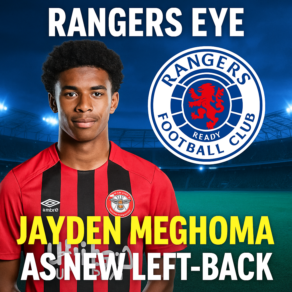 Rangers FC transfer news: Jayden Meghoma linked with a move after Jefte’s departure – football stadium background with Rangers logo